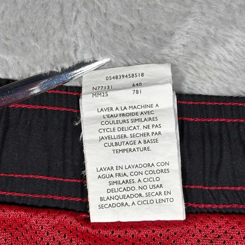 Vintage Nike Swim Shorts Men Small Red Black Silver Tag Board Trunks Embroidered